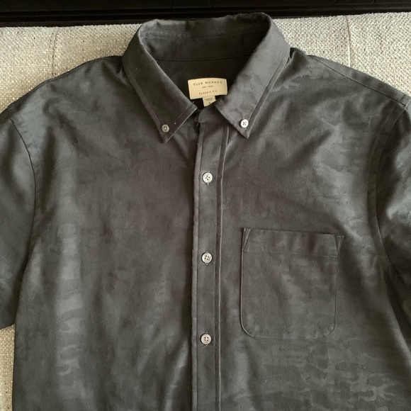Club Monaco All Black Camo Button-up Shirt - Picture 3 of 6